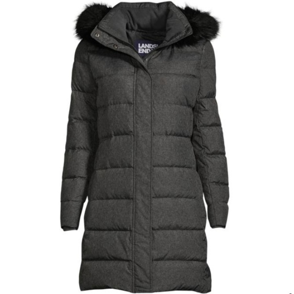 Land's End® (Women's 3X)‎ (24W-26W) 600 Down Insulated Long Puffer Coat, Stone